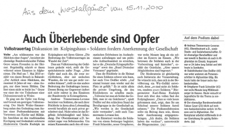 Gedenktag
 Solidarität mit Soldaten